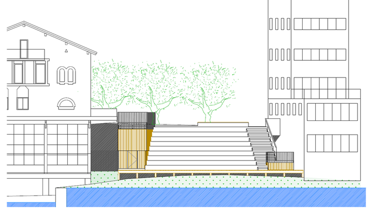 Martxan dira Kalebarren 24ko eraikinaren eraisketa eta harmailaren eraikitze lanak
