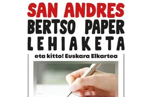 San Andres bertso-paper lehiaketarako epea zabalik dago azaroaren 4ra arte