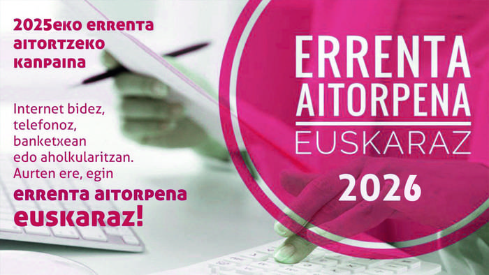 Errenta aitorpena euskaraz egitera animatu nahi dituzte herritarrak