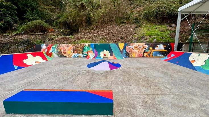 Skate parkean mural berria egin du Jokin Oregi, "Sortwo" artistak