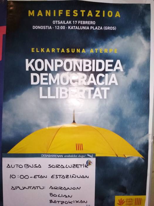 Autobusa Donostiako manifestaziorako (Gure Esku Dago)