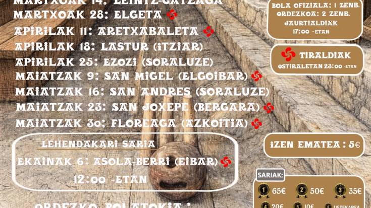 Gipuzkoako 55. hiru txirlo bola joko txapelketa