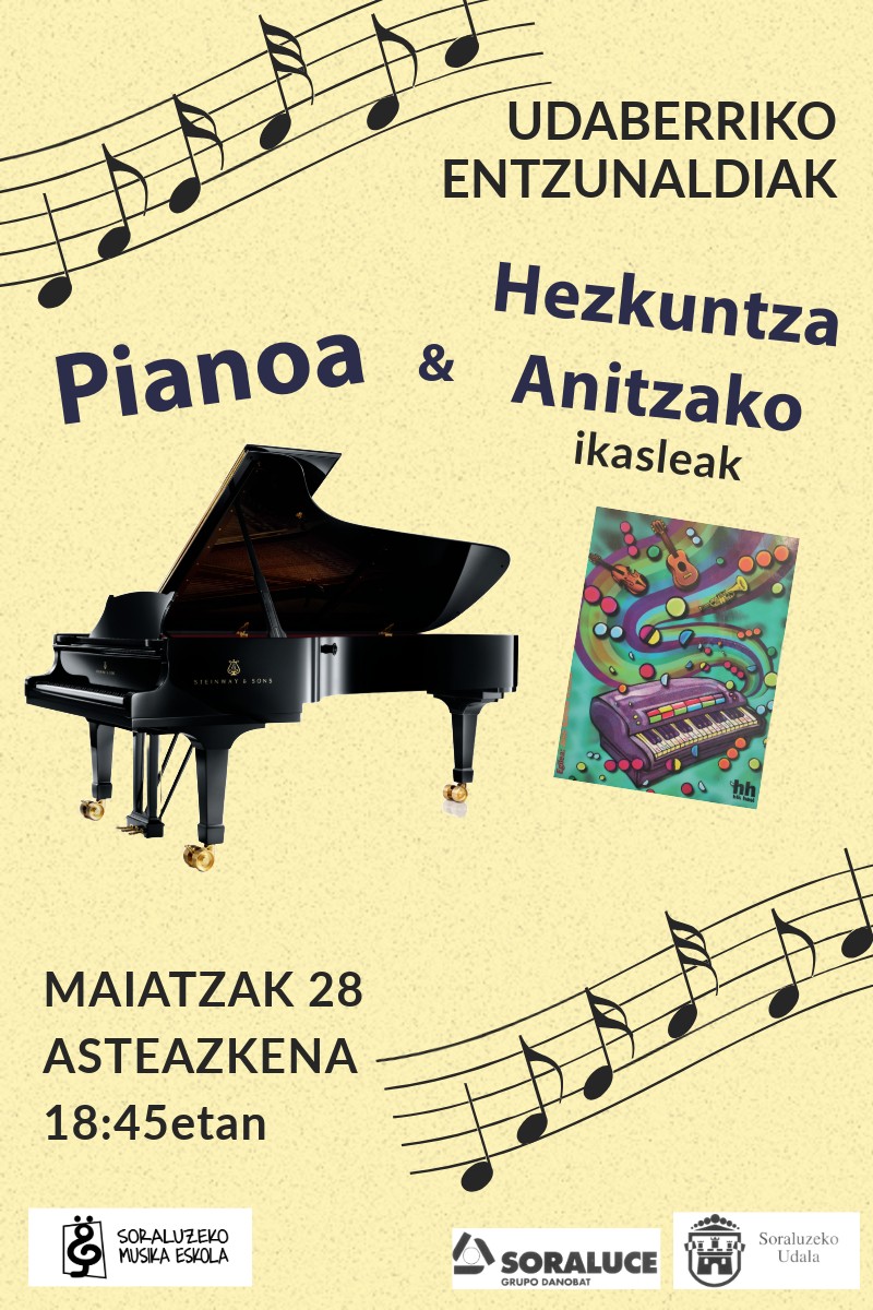 Maiatzak 28 PIANO eta Hezkuntza Anitzako Entzunaldia