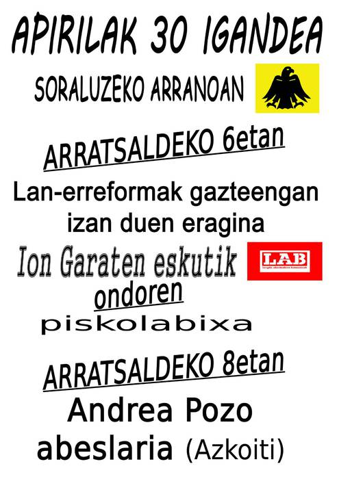 Hitzaldia: Lan erreformak gazteengan duen eragina