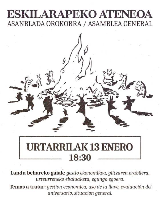 Eskilarapeko Ateneoaren asanblada orokorra