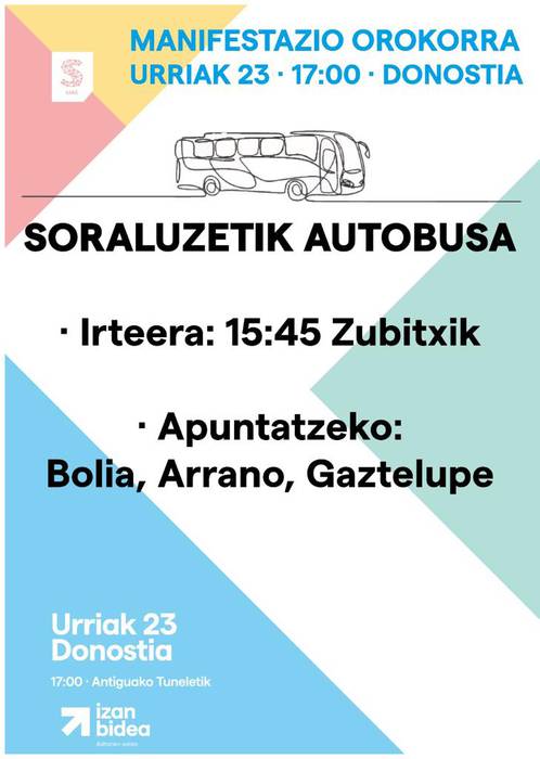Autobusa Donostiako manifestaziora