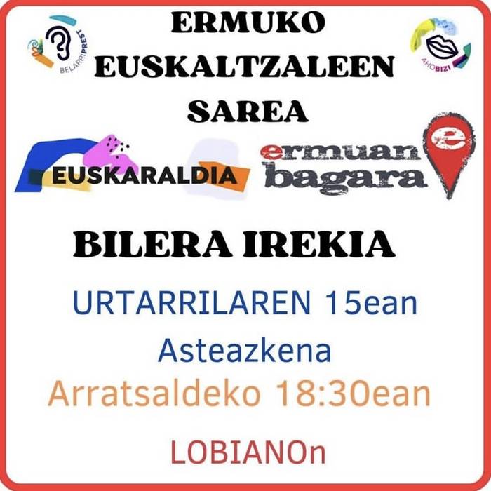 Ermuko Euskaltzaleen Sarearen bilera irekia