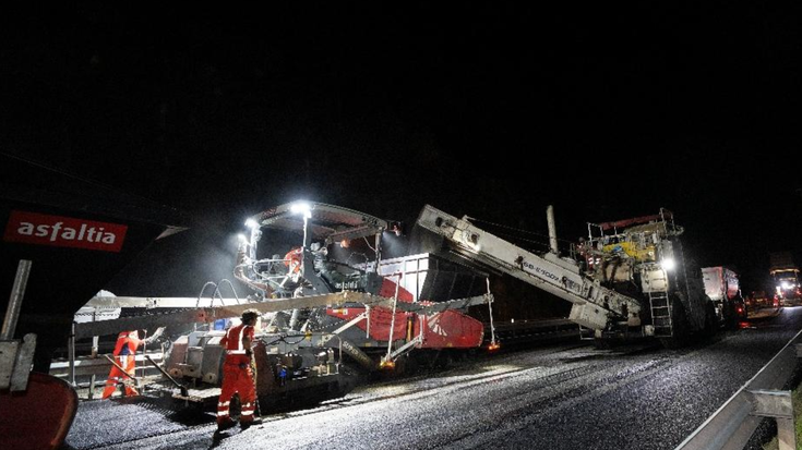 Asteburuan asfaltatze lanak egingo diuzte AP-8 autobidean, Elgoibar eta Mendaro artean