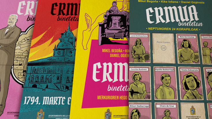 "Ermua binetetan" komikiaren ale berria kaleratu dute, erraketisten figura aldarrikatuz