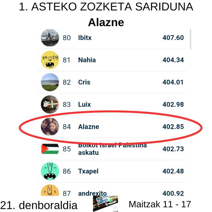 Egunean Behin (21) Ermuan: 1. astea