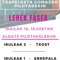 Gipuzkoako binakako txapelketa gomazko pilotarekin (lehen fasea)