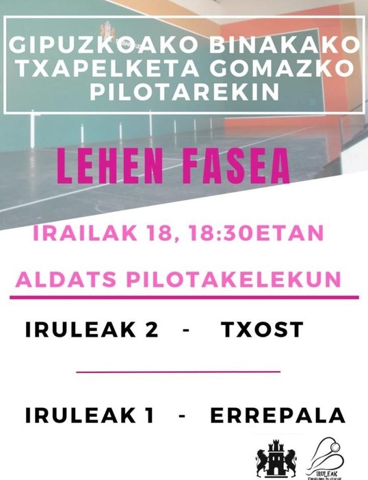 Gipuzkoako binakako txapelketa gomazko pilotarekin (lehen fasea)