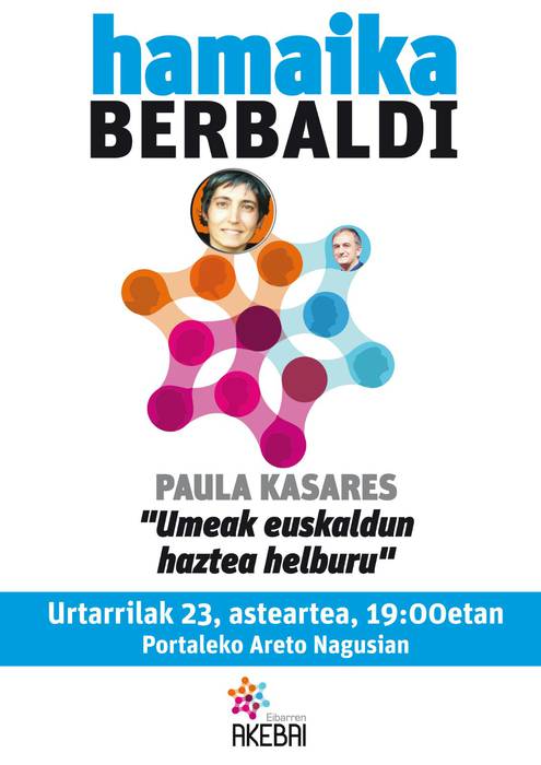 Paula Casaresen "umeak euskaldun haztea helburu" hitzaldia Eibarren