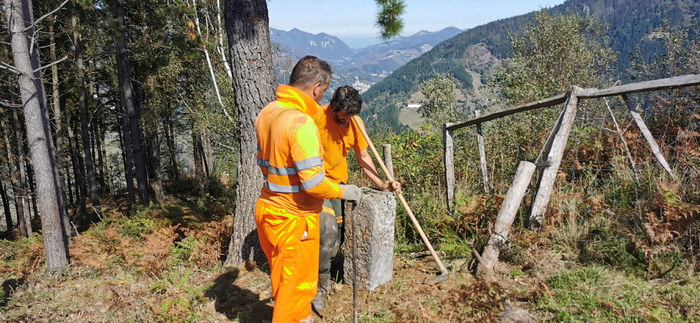 Eibar, Soraluze, Bergara eta Elgeta arteko mugarriak konpondu dituzte