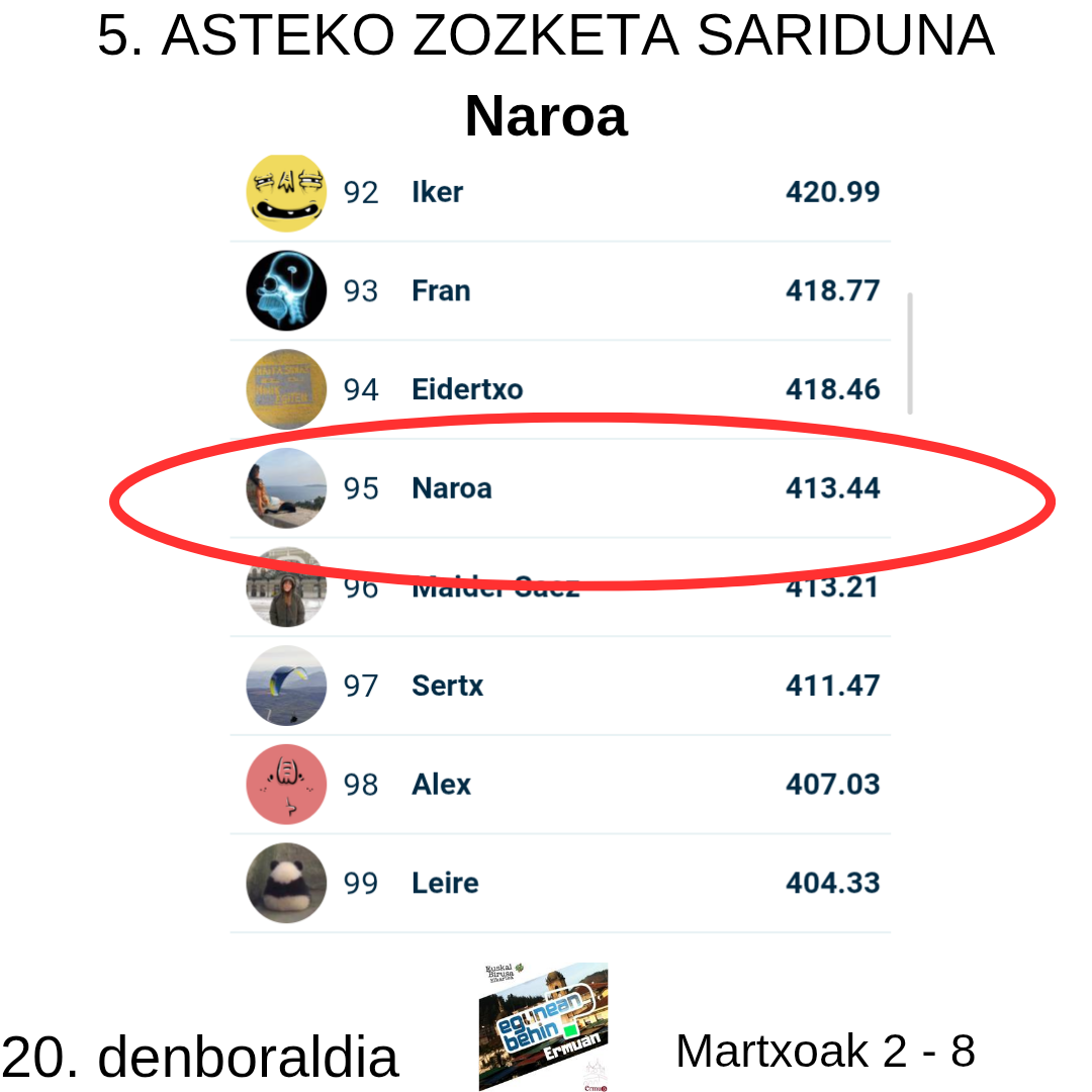 Egunean Behin (20) Ermuan: 5. astea