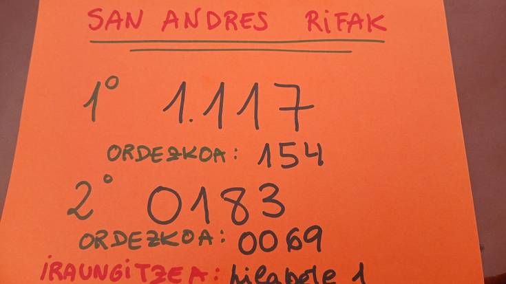 San Andresko errifen zenbaki irabazleak