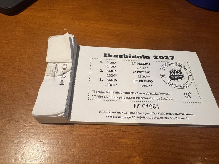 Ikasbidaiako errifen lehen sariaren zenbatekoa hurrengo sari bati gehituko diote