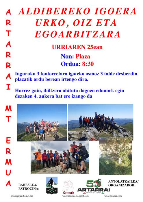 Aldibereko igoera Urko, Oiz eta Egoarbitzara