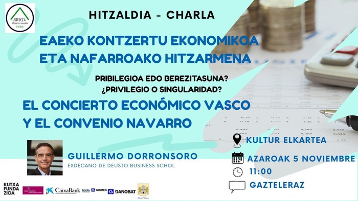 Hitzaldia: 'EAEko kontzertu ekonomikoa eta Nafarroako hitzarmena'