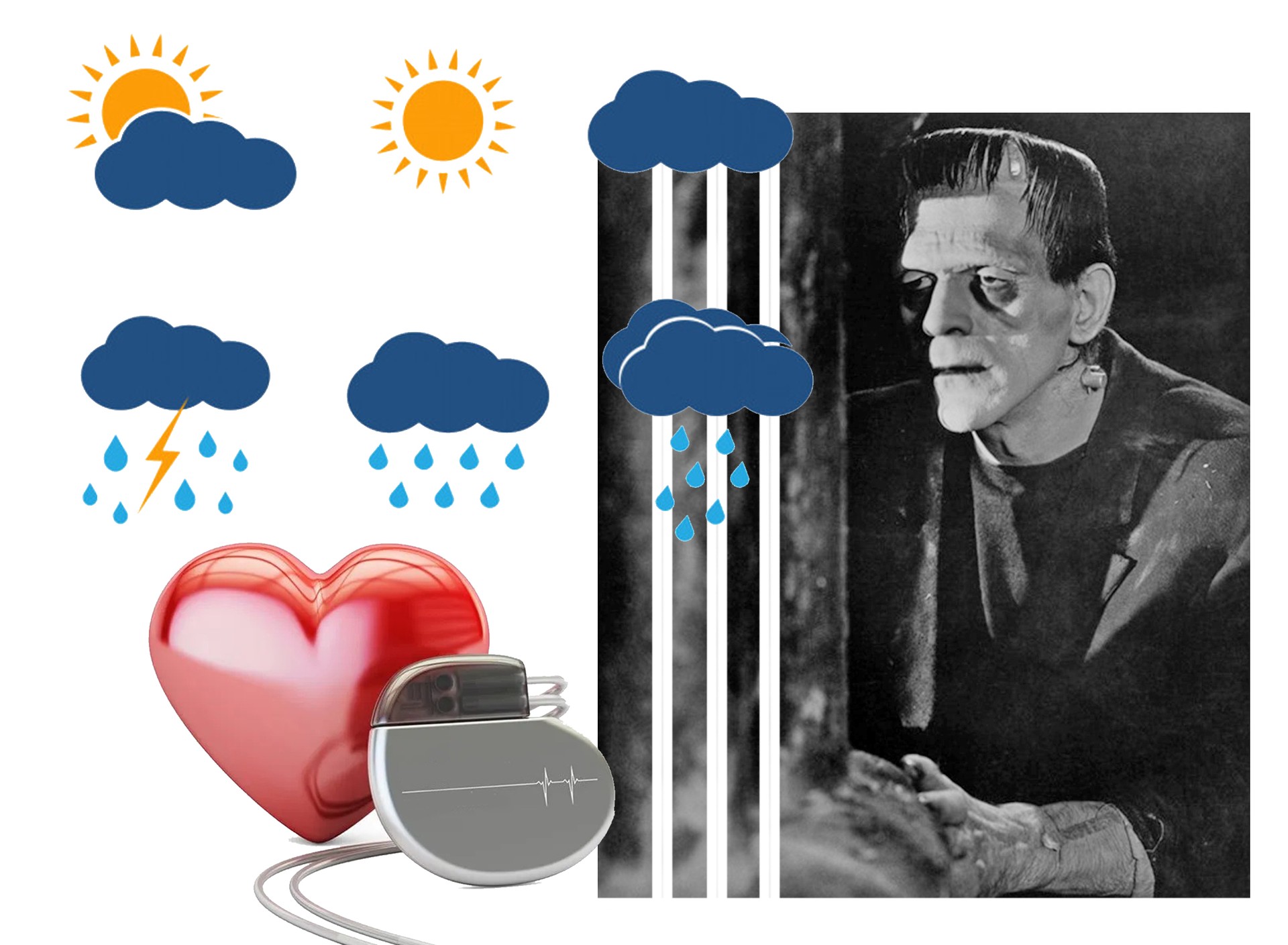 Eguraldia, 'Frankenstein' eta taupada-markagailua