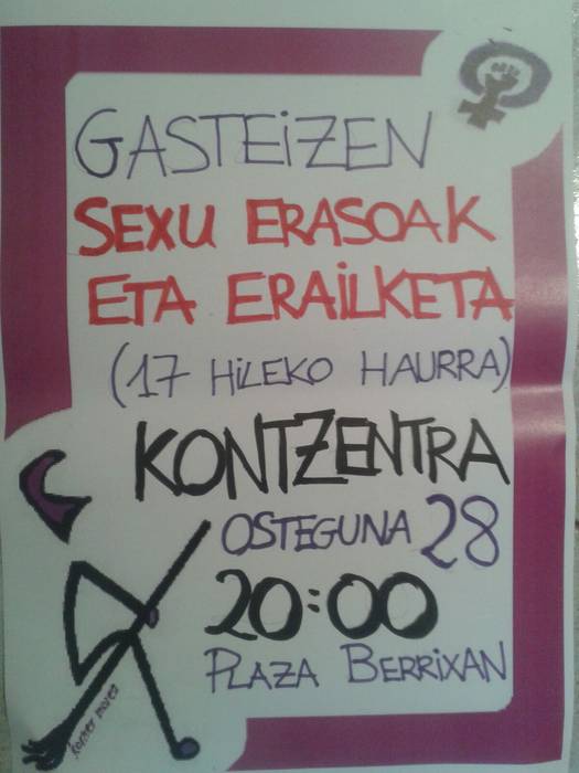 Elkarretaratzea bihar Gasteizko erasoak salatzeko