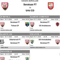 Soraren asteburuko partidak