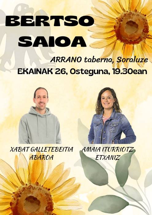 Bertso saioa: Xabat Galletebeitia eta Amaia Iturriotz