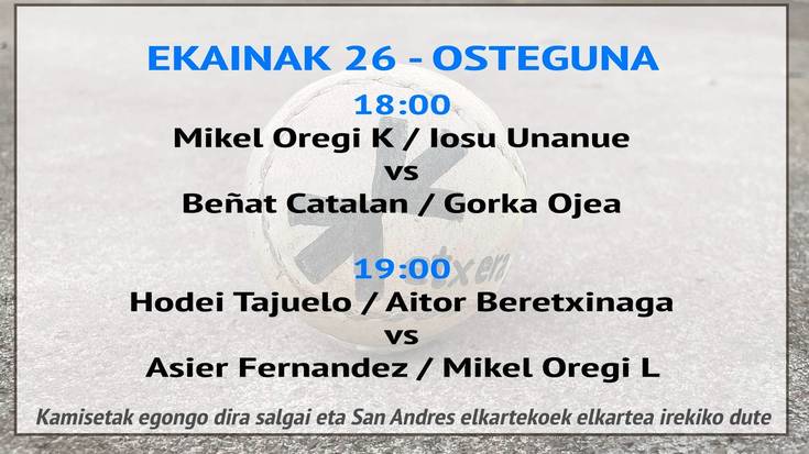 Pilota txapelketa: Finalerdietako partiduak