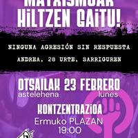 Sarrigurengo hilketa matxista salatzeko elkarretaratzea