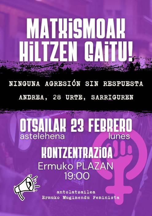 Sarrigurengo hilketa matxista salatzeko elkarretaratzea