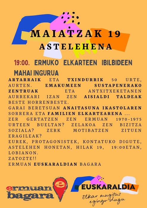 Ermuko Elkarteen Ibilbideen mahai-ingurua