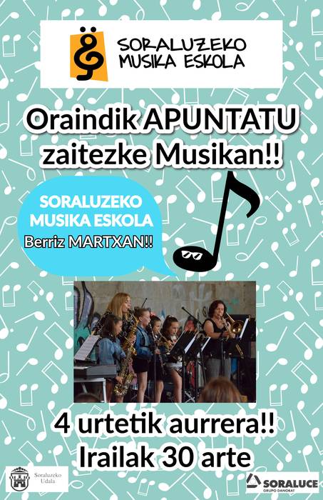 Oraindik garaiz zaude Musika Eskolan izena emateko