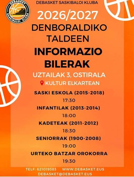 Debasket Saskibaloi Kluba: informazio bilerak eta urteko batzar orokorra