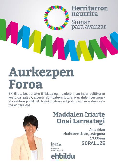 EH Bilduren foroa: Maddalen Iriarte eta Unai Larreategi 