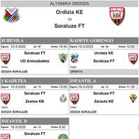 Sora, asteburuko partidak