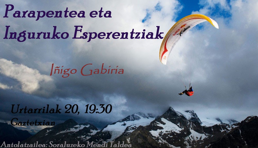 Parapentearen inguruko esperientziak 