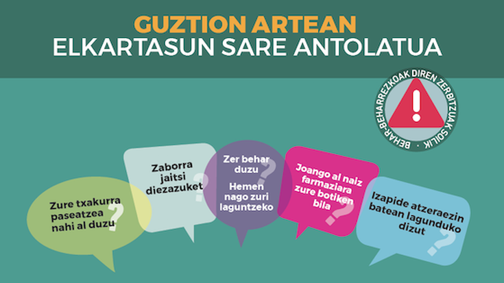 'Guztion artean' elkartasun sarean parte hartzeko dei egin die Udalak herritarrei