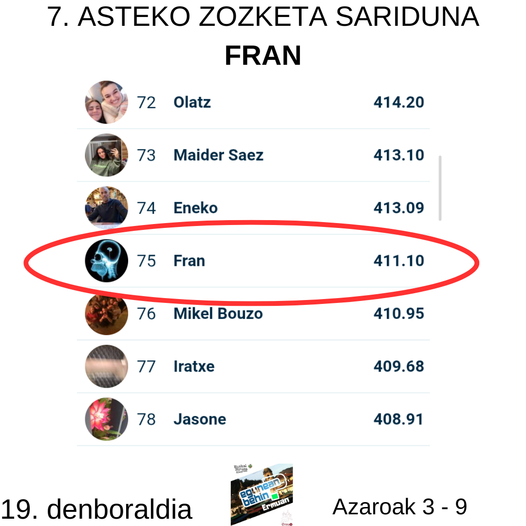 Egunean Behin (19) Ermuan: 7. astea