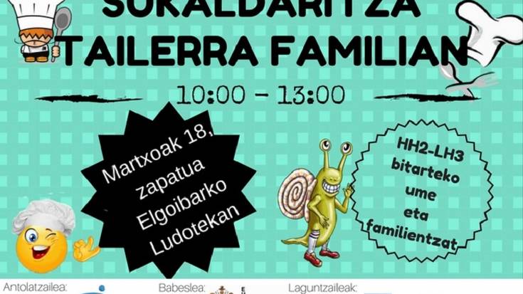 Sukaldaritza tailerra familian, hilaren 18an