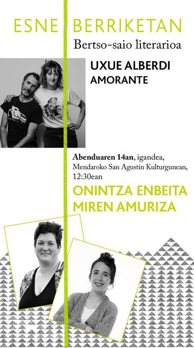 'Esne-berriketan' bertso-saio literarioa Mendaron