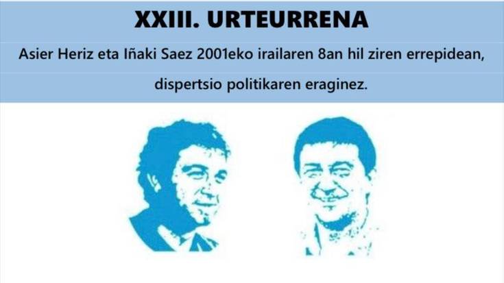 Oroimen ekitaldia: Asier eta Iñakiren heriotzaren 23. urteurrena