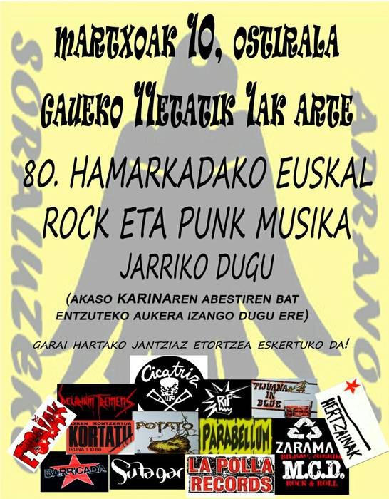 Arrano tabernan: 80ko euskal musika jaia