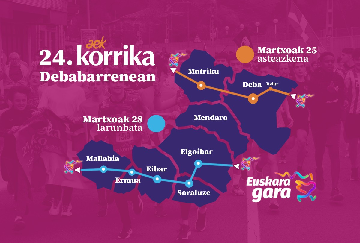 Debabarrenetik bi aldiz pasatuko da Korrika