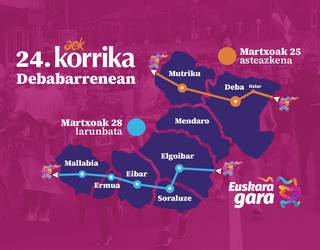 Debabarrenetik bi aldiz pasatuko da Korrika