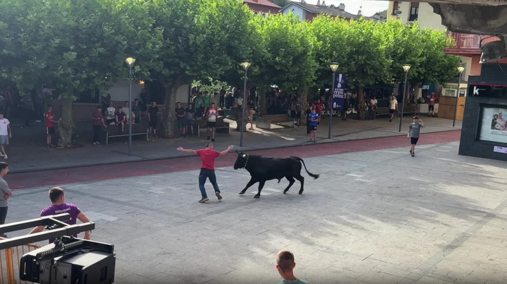 Bisitari ugari izan zituzten arratsaldeko zezenek eurekin jolastu nahian