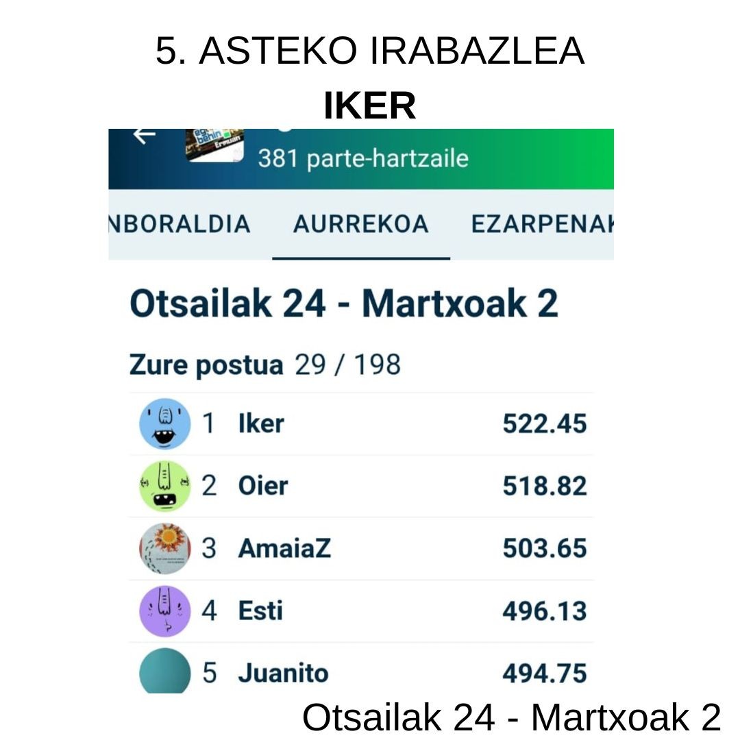 Egunean Behin (17) Ermuan: 5. astea