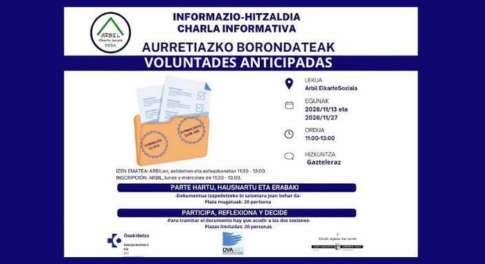 Hitzaldia: 'Aurretiazko borondateak'