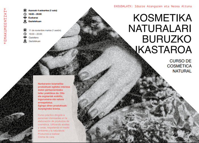 Ikastaroa: "Kosmetika naturalari buruzko ikastaroa"