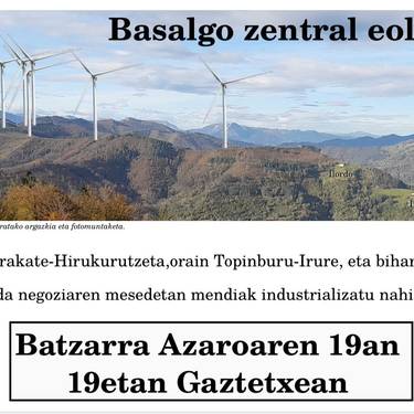 Basalgo zentral eolikoari buruzko batzarra