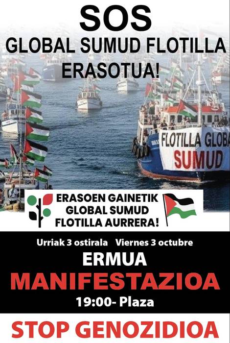 Gazarako ontzidiaren erasoa salatzeko manifestazioa